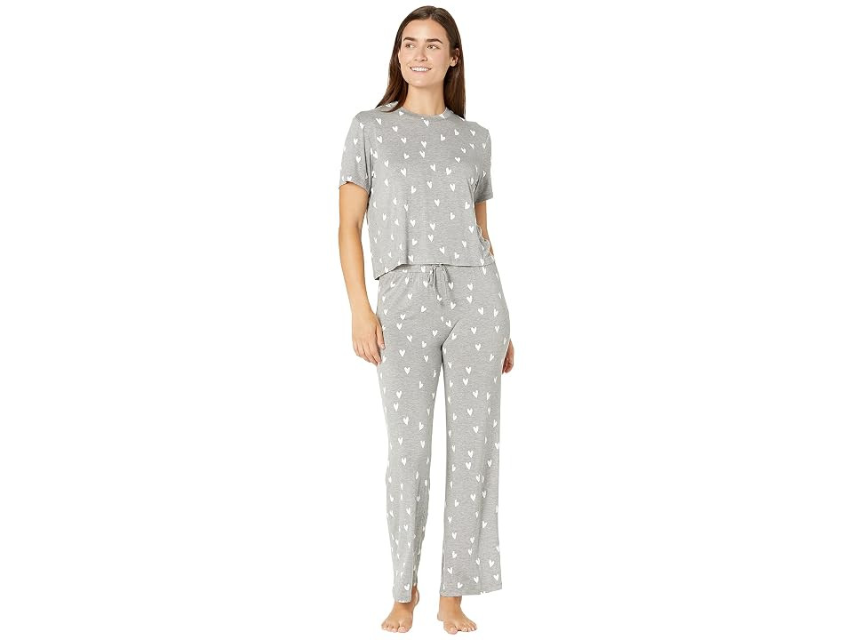 Honeydew Intimates All American PJ Set Women's Pajama Sets Heather Grey Hearts : SM, Jersey/Spandex | Zappos
