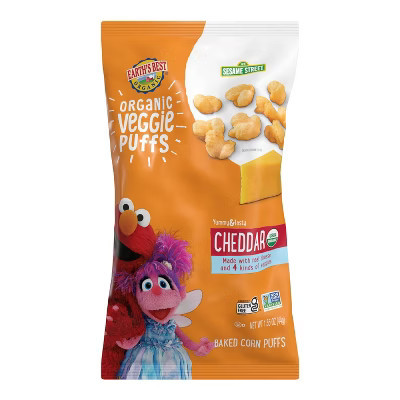 Earth's Best Organic Veggie Cheddar Puffs Baby & Toddler Snacks Sesame Street - 1.55oz | Target