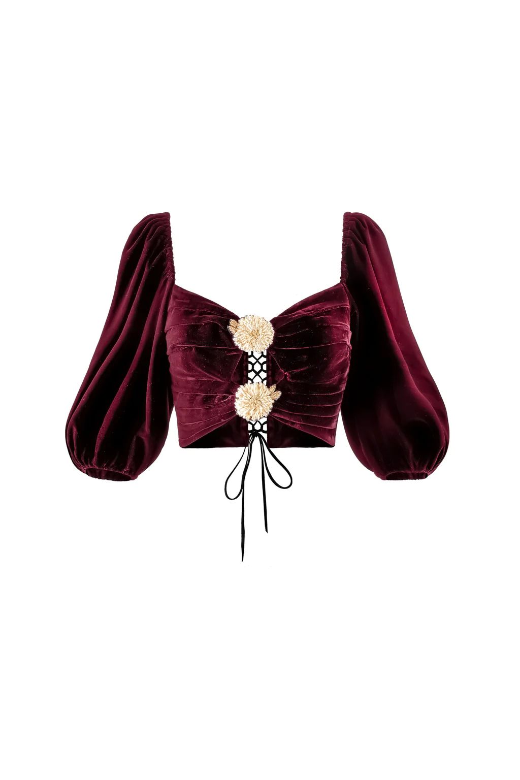 Rosa Embellished Cut Out Top - Burgundy (Limited Edition) | Rosewater Collective