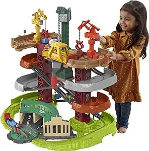 Thomas & Friends Multi-Level Track Set Trains & Cranes Super Tower with Thomas & Percy Engines pl... | Amazon (US)