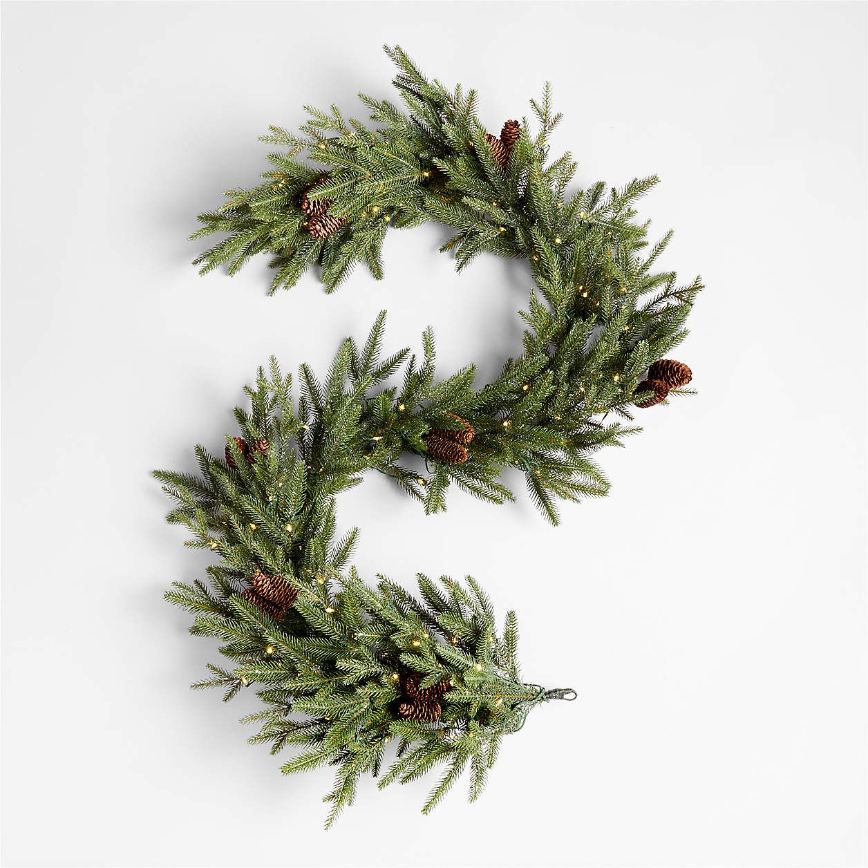 Faux Norway Spruce Pre-Lit LED Garland 6' | Crate and Barrel | Crate & Barrel