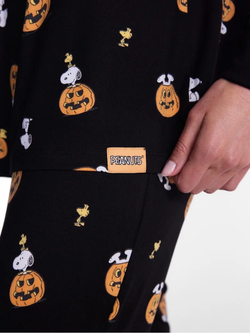 Peanuts Halloween Women\u2019s Snoopy Matching Family Sleepwear Long Sleeve Top and Pants Pajama ... | Walmart (US)
