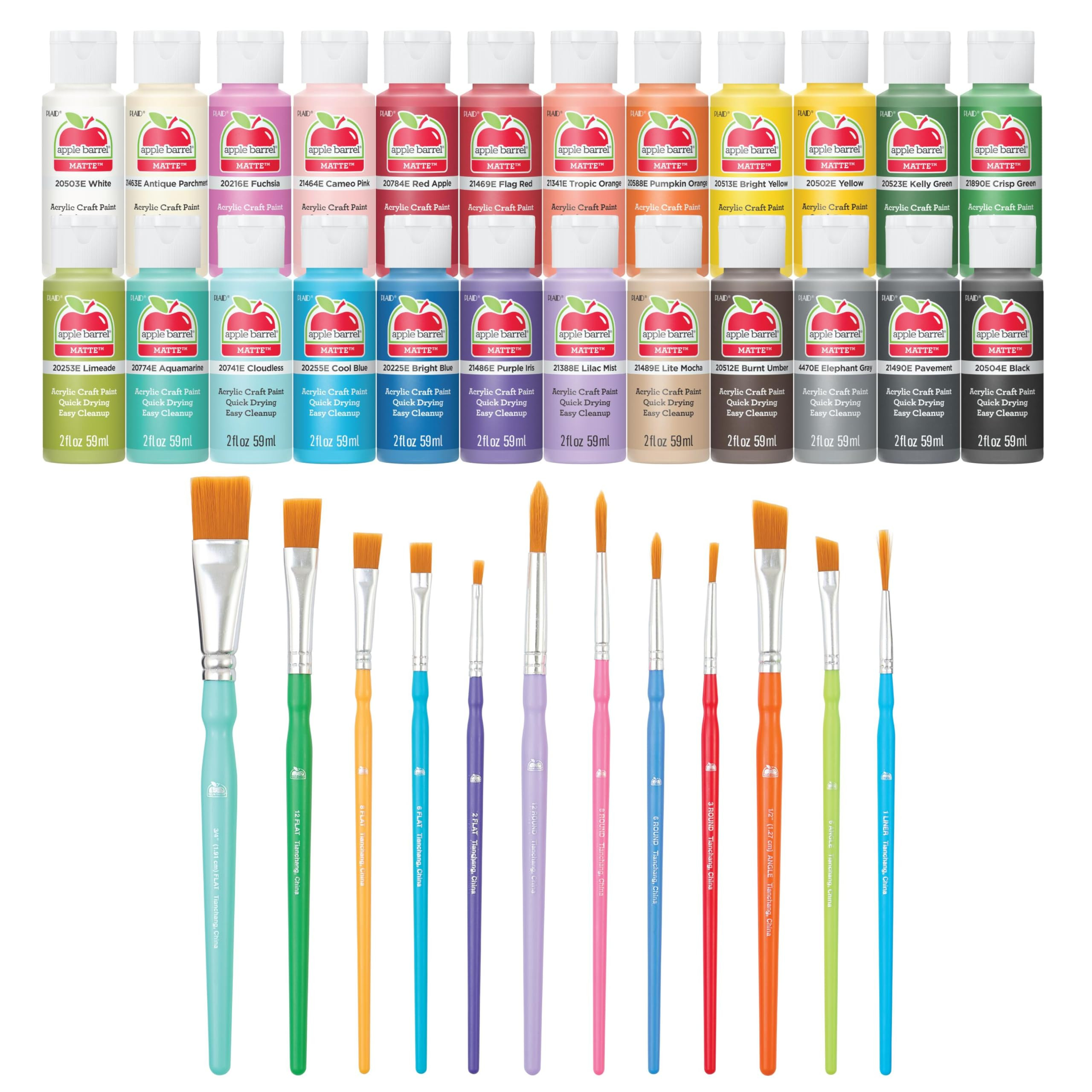 Apple Barrel Acrylic Craft Paint Kit, Matte Finish, 36 pc, Assorted | Amazon (US)