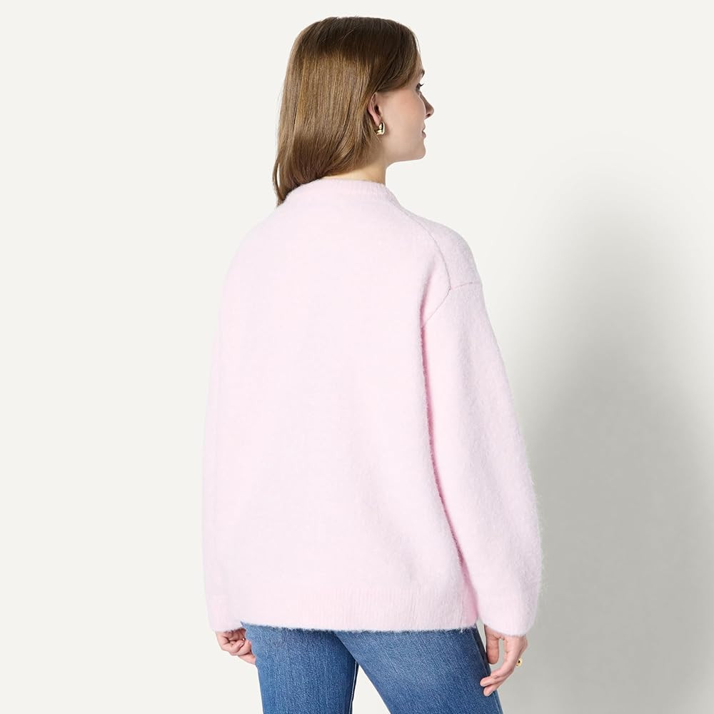 Amazon Essentials Women's Oversized-Fit Faux Mohair Crewneck Sweater | Amazon (US)