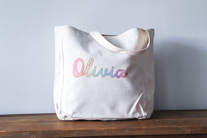 Rainbow Gradient Baby Name Tote | Little Birdie | Little Birdie