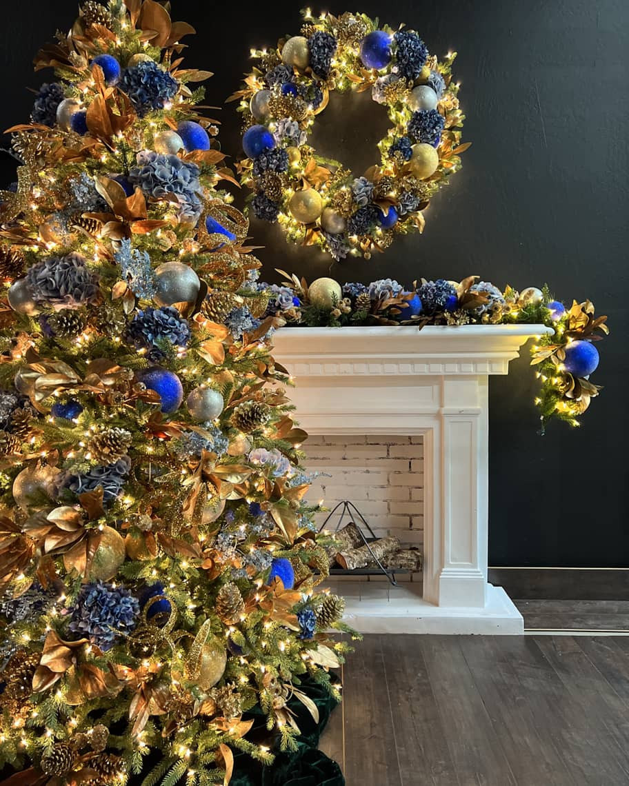 Winward Home 7.5' Pre-Decorated and Pre-Lit Christmas Tree | Neiman Marcus
