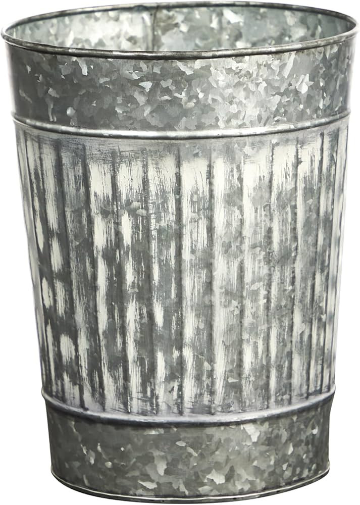 Nearly Natural 10in. Farmhouse Country Pail Planter,Gray | Amazon (US)