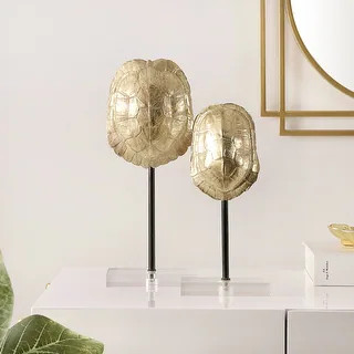 SAFAVIEH Eris Decorative Faux Turtle Shell Table Decor (Set of 2) - 5.1" W x 3" L x 13.4" H | Bed Bath & Beyond