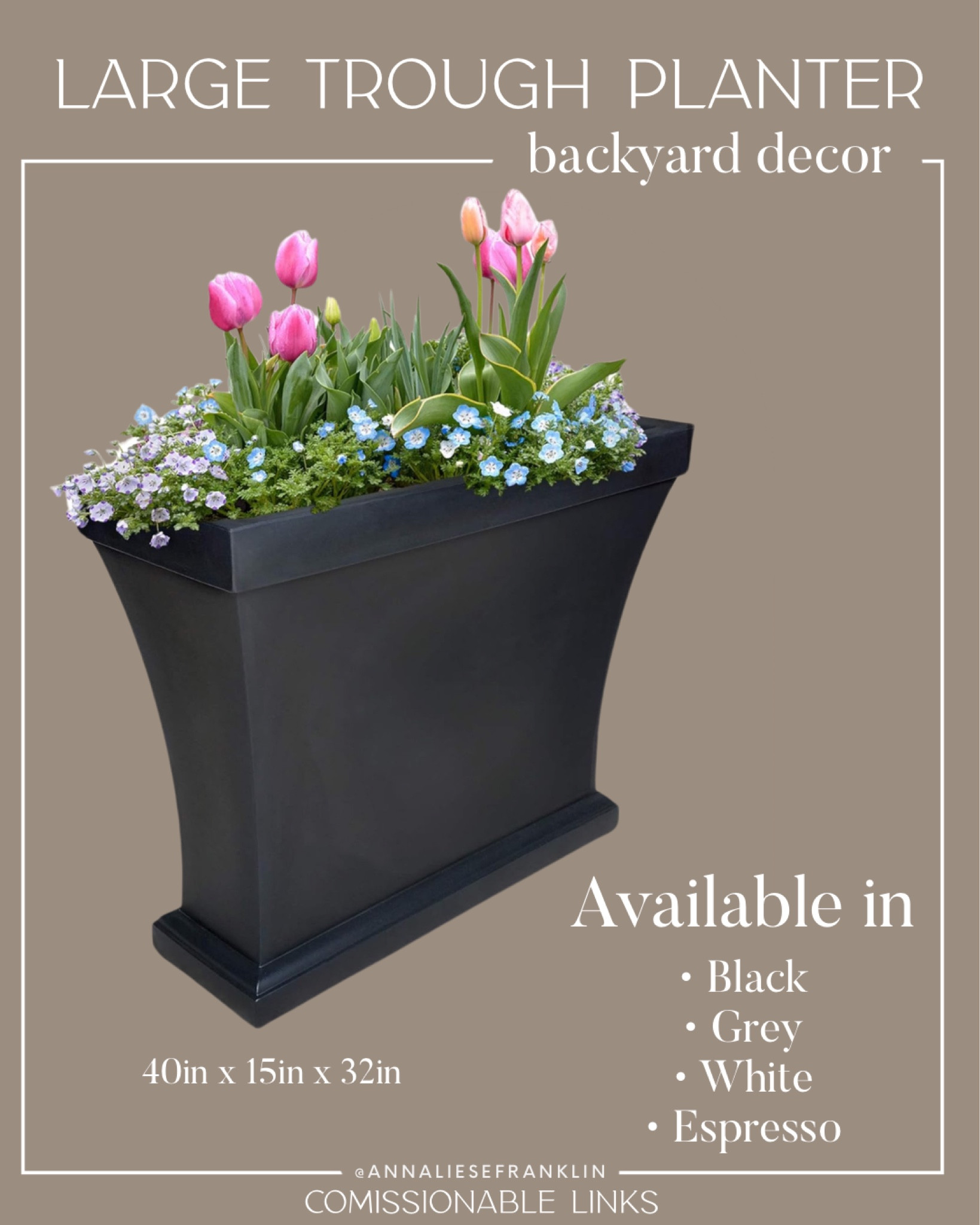 Trough Planter  • large outdoor planter • black planter • white planter • grey planter • brown planter • backyard decor • gardening • outdoor living space • patio decor • privacy planter • 

#LTKHome #LTKSummerSales #LTKSeasonal