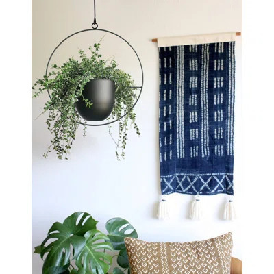 Hanging Planter For Indoor Outdoor Plants Metal Mid Century Minimalist Wall Ceiling Plant Hanger, Hanging Flower Pot Basket Holder(Black) | Wayfair North America