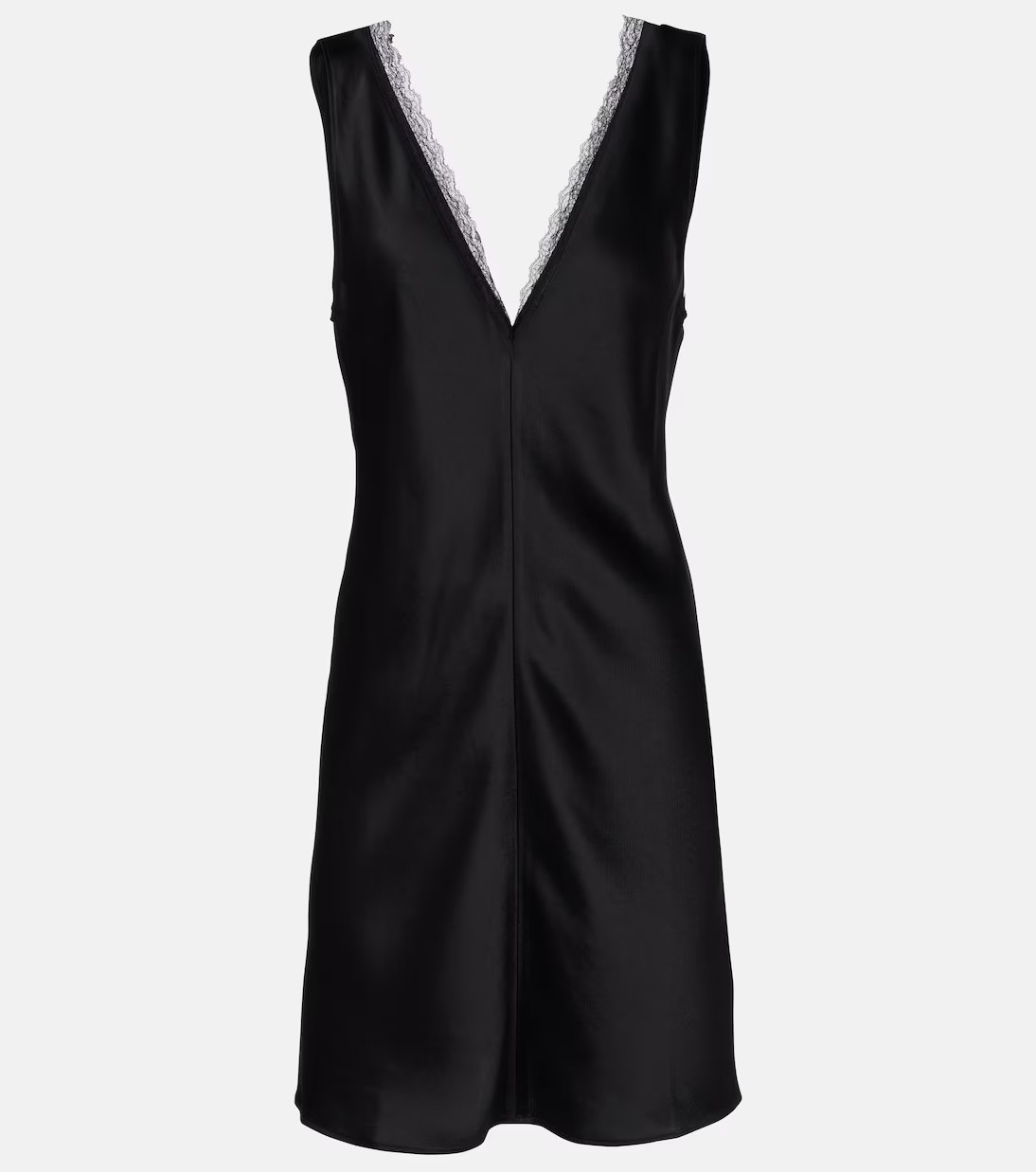 Barb lace-trimmed satin minidress | Mytheresa (UK)