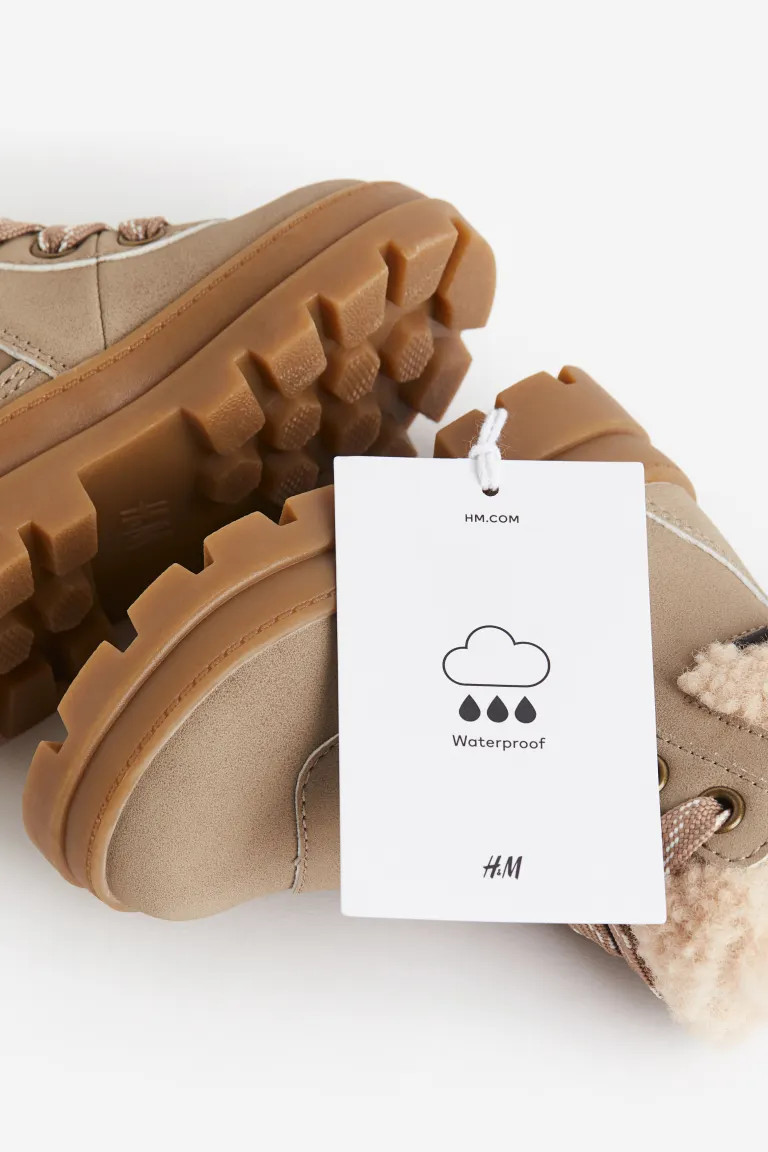 Waterproof Lace-up Boots - Taupe - Kids | H&M US | H&M (US + CA)