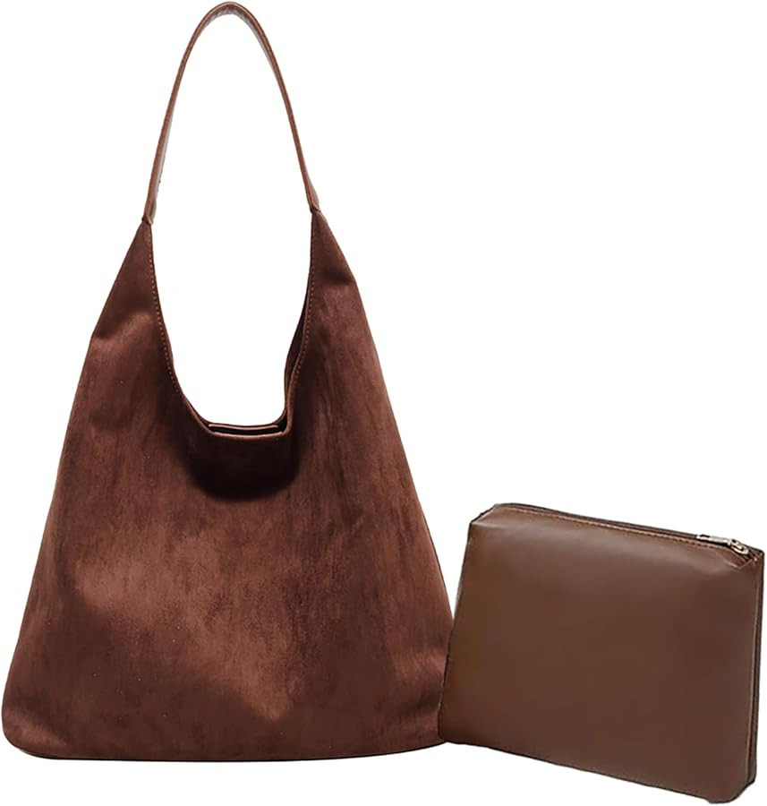 Suede Tote Bag for Women, Suede Purse,Stylish Large Capacity Work handbag, Suede Hobo Shoulder Ba... | Amazon (US)