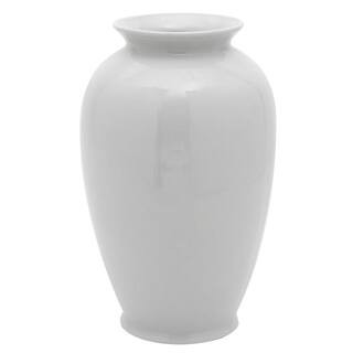 14 in. White Porcelain Tung Chi Decorative Vase | The Home Depot