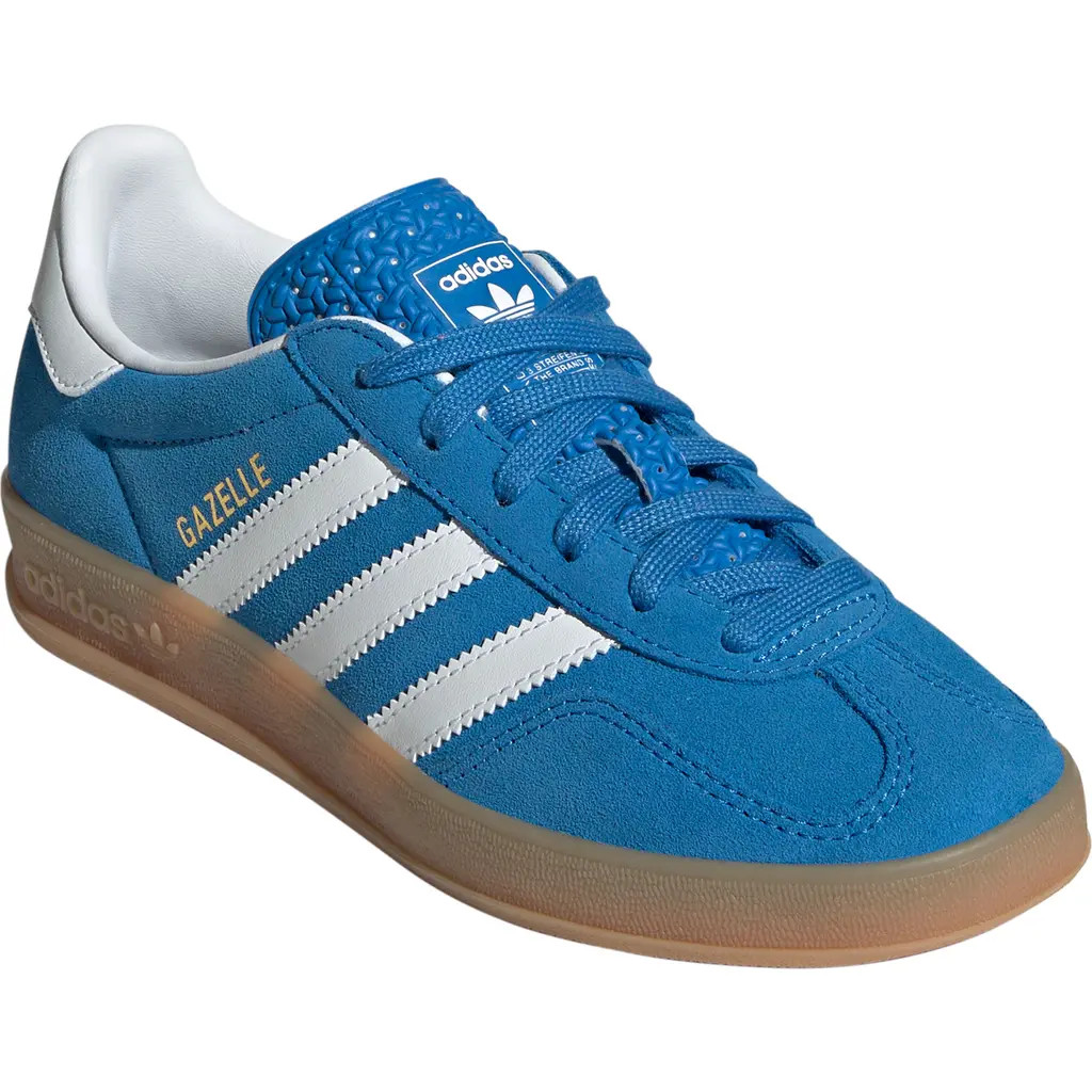 adidas Kids' Gazelle Indoor Sneaker in Bluebird/white/gum at Nordstrom, Size 9 | Nordstrom