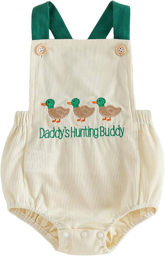 Baby Boy Hunting Clothes Daddy's Hunting Buddy Overalls Mallard Duck Romper Bodysuit Infant Summe... | Amazon (US)