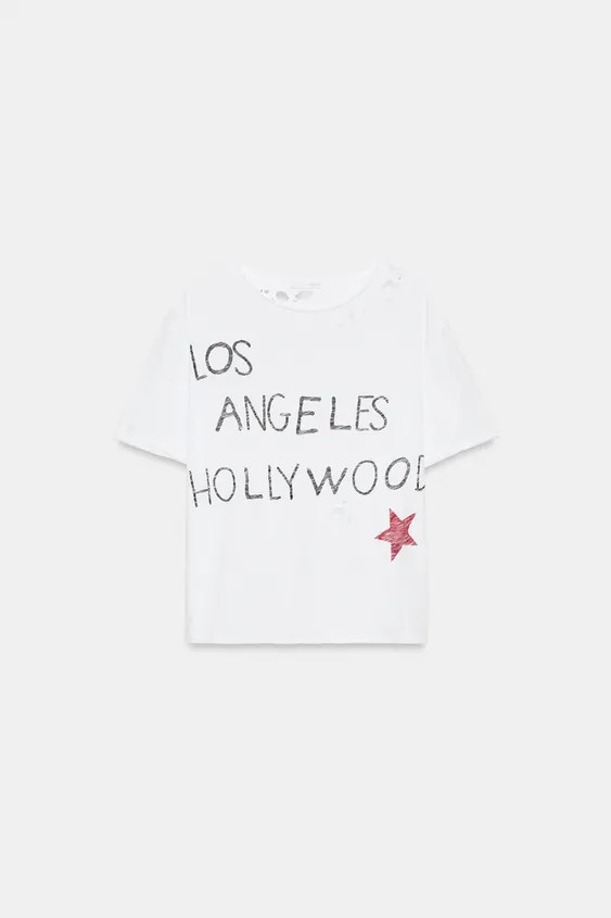 RIPPED TEXT T-SHIRT | Zara US