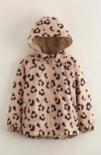Kids' Print Faux Fur Lined Hooded Jacket | Nordstrom