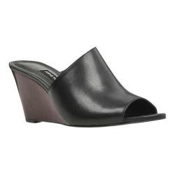 Women's Nine West Janissah Wedge Sandal Black Leather | Bed Bath & Beyond