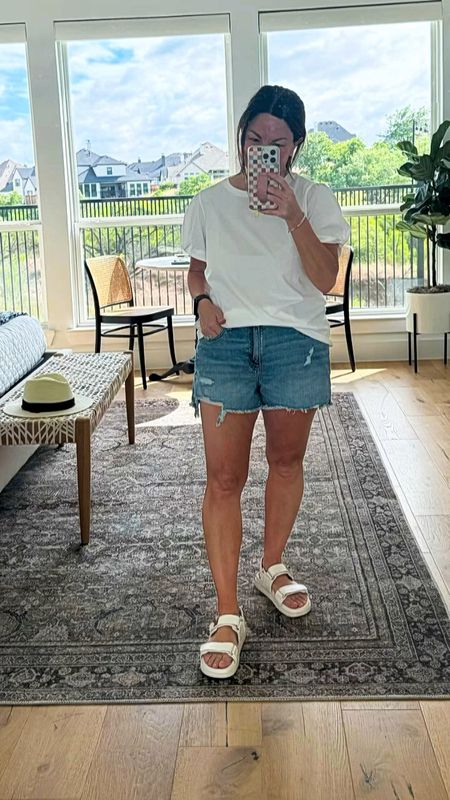 Outfit of the day. Sandals are comfy and I get lots of compliments on them. They run true to size. They are also on SALE 🏷️

Sandals / summer outfit / jean shorts / white tshirt / white top / women fashion / 

#LTKShoeCrush #LTKSaleAlert #LTKStyleTip