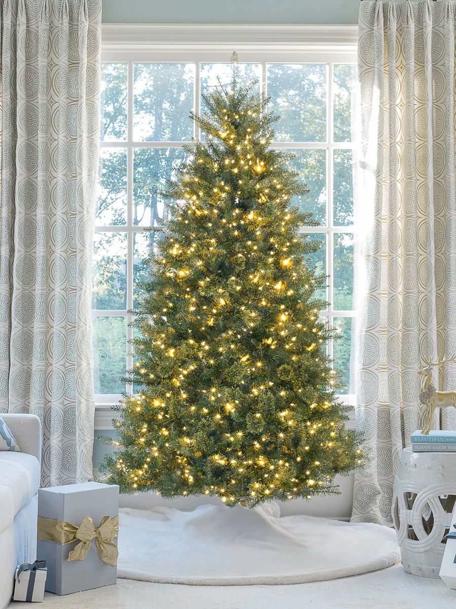 7.5' Yorkshire Fir Artificial Christmas Tree with 600 Warm White LED Lights | King of Christmas