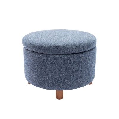 Large Round Storage Ottoman with Lift Off Lid - WOVENBYRD | Target