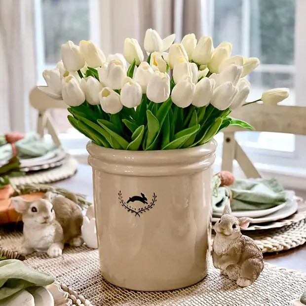 Real Touch White Tulip Bundle Of 30 Stems | Antique Farm House