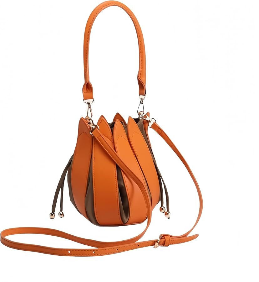Women's wallet Flower Bucket Bag,PU Drawstring Crossbody Handbag, with Adjustable Shoulder Strap,... | Amazon (US)