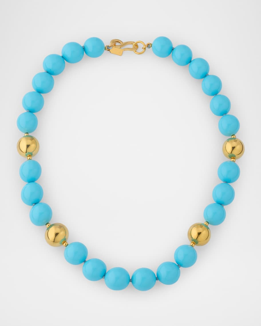 Turquoise and Gold Beads Necklace | Neiman Marcus