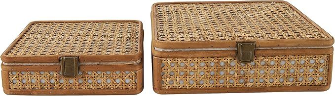 Deco 79 Rattan Handmade Decorative Box Woven Rattan Decorative Keepsake Boxes with Bronze Latches... | Amazon (US)