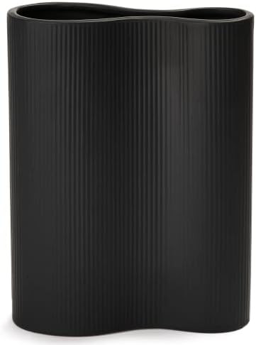 Luxe Infinity Black Vase, 9” Black Ceramic Vase, Modern Flower Vases for Decor, Ceramic Vases f... | Amazon (US)