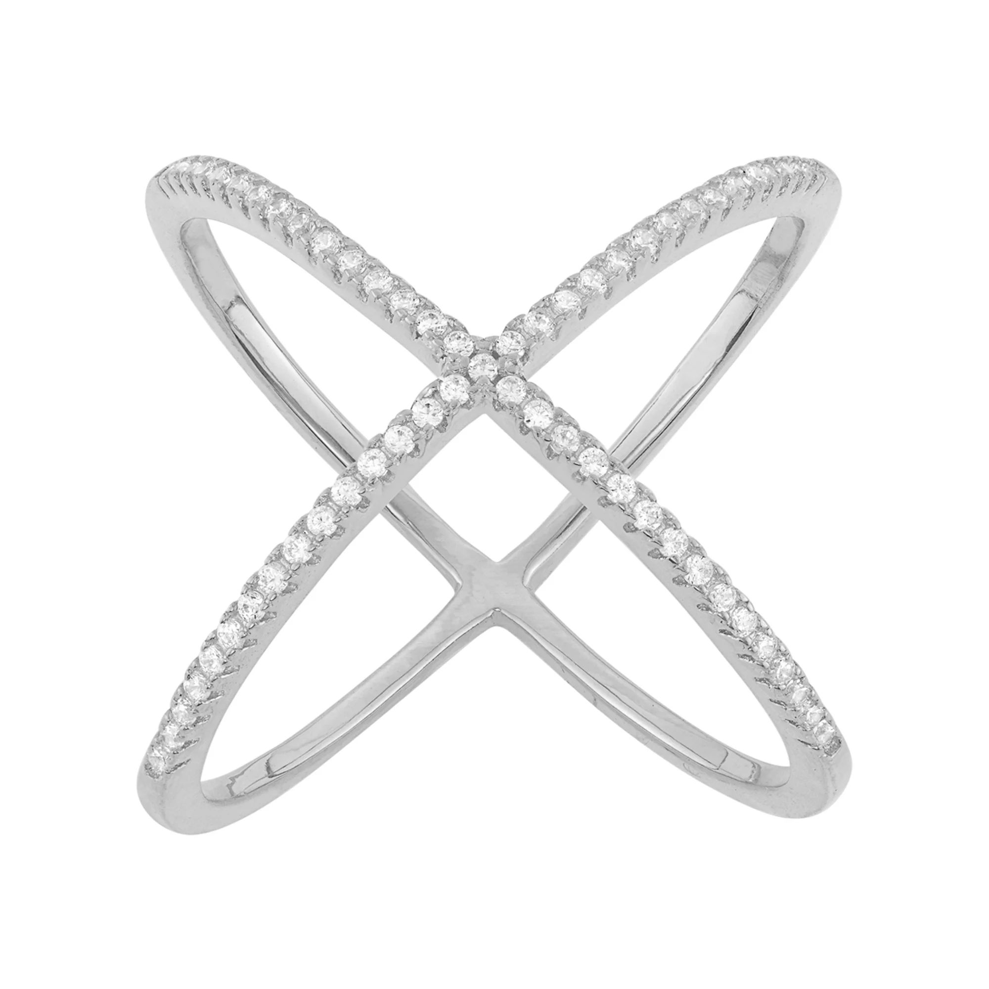 Cubic Zirconia Sterling Silver X Ring | Kohl's