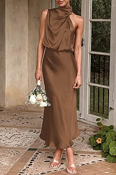 PRETTYGARDEN Women's Summer Satin Maxi Cocktail Dress | Amazon (US)