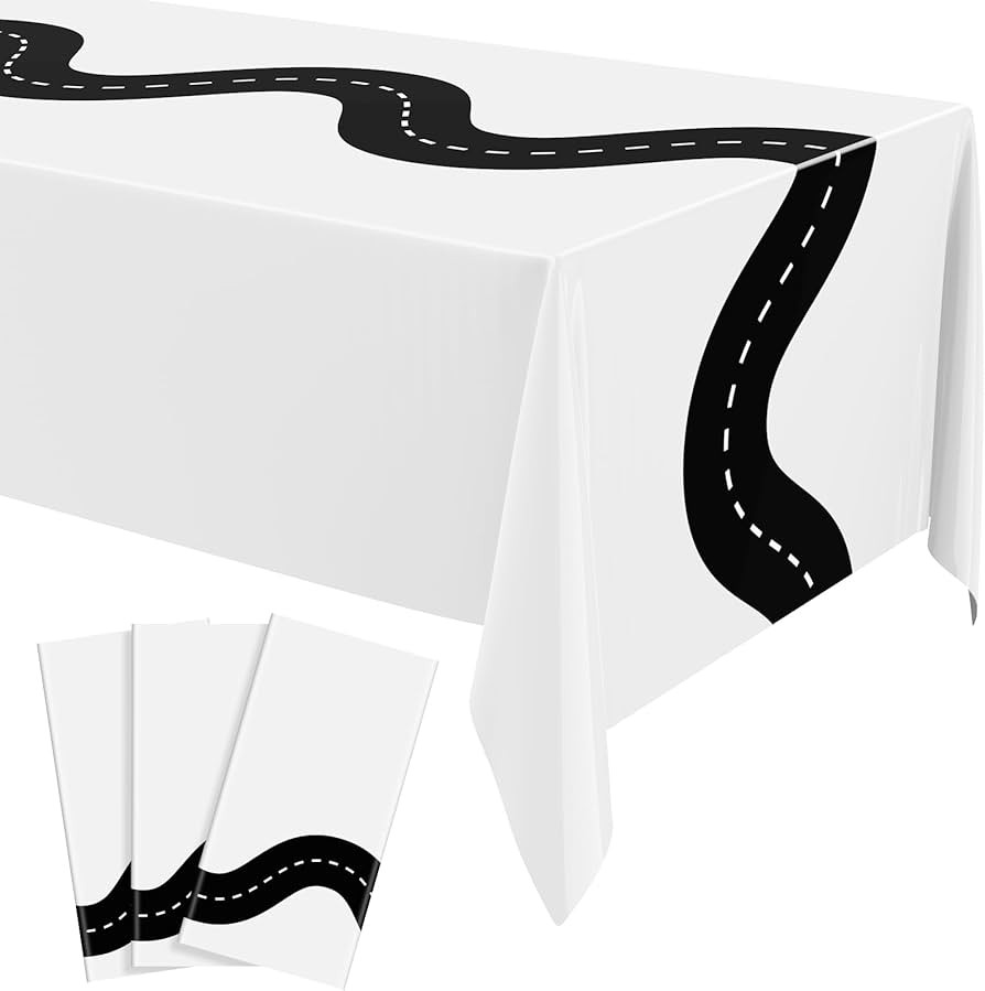 Irenare 3 Pcs Racing Table Cloths Car Birthday Party Supplies 54 x 108 Inch Racetrack Table Runne... | Amazon (US)