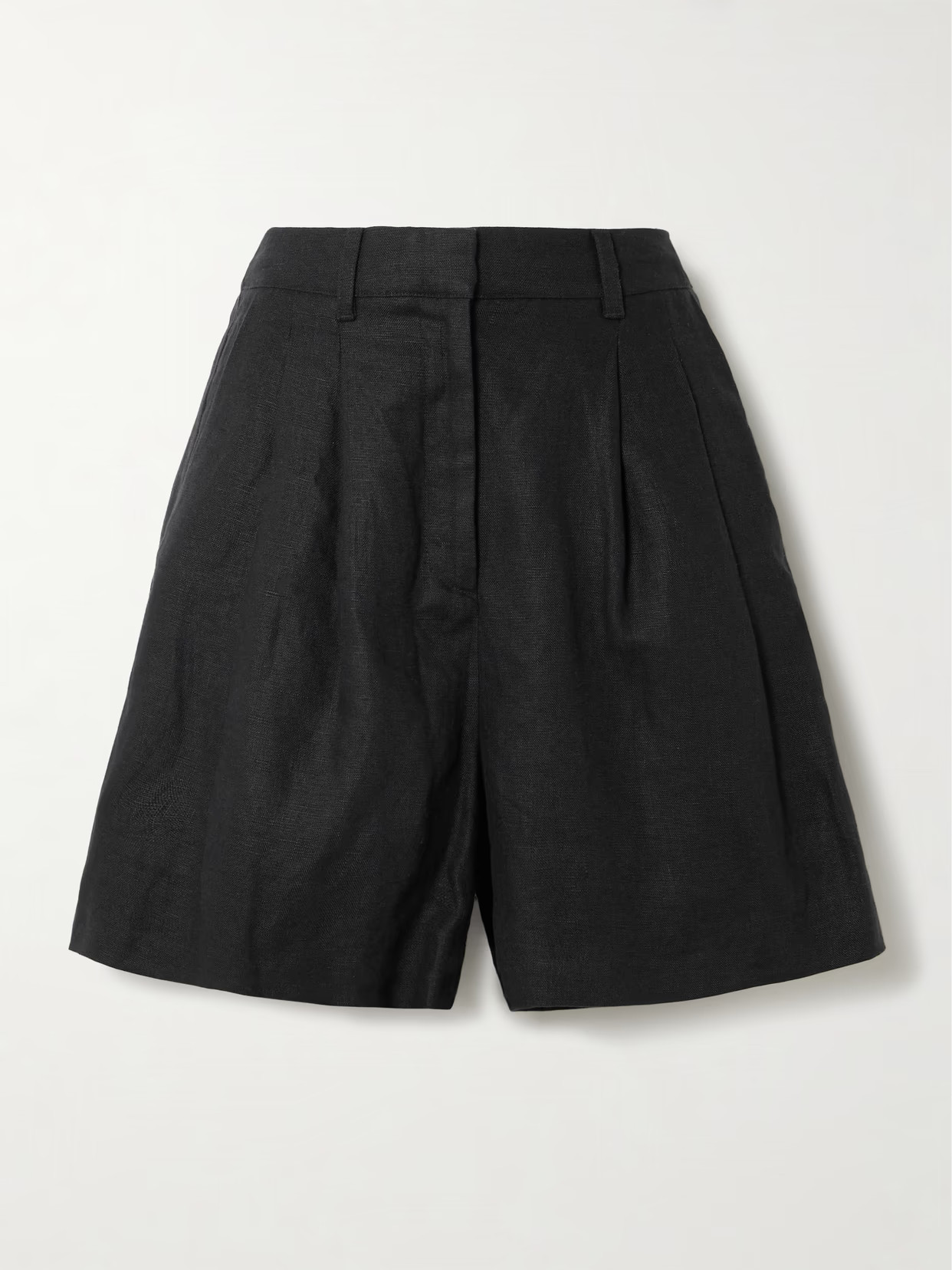 Posse - Marchello Pleated Linen Shorts - Black | NET-A-PORTER (US)