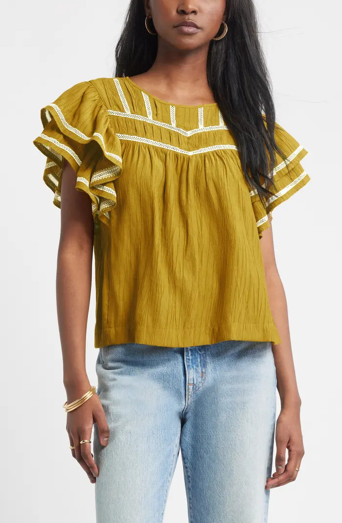 Treasure & Bond Double Ruffle Sleeve Top | Nordstrom | Nordstrom