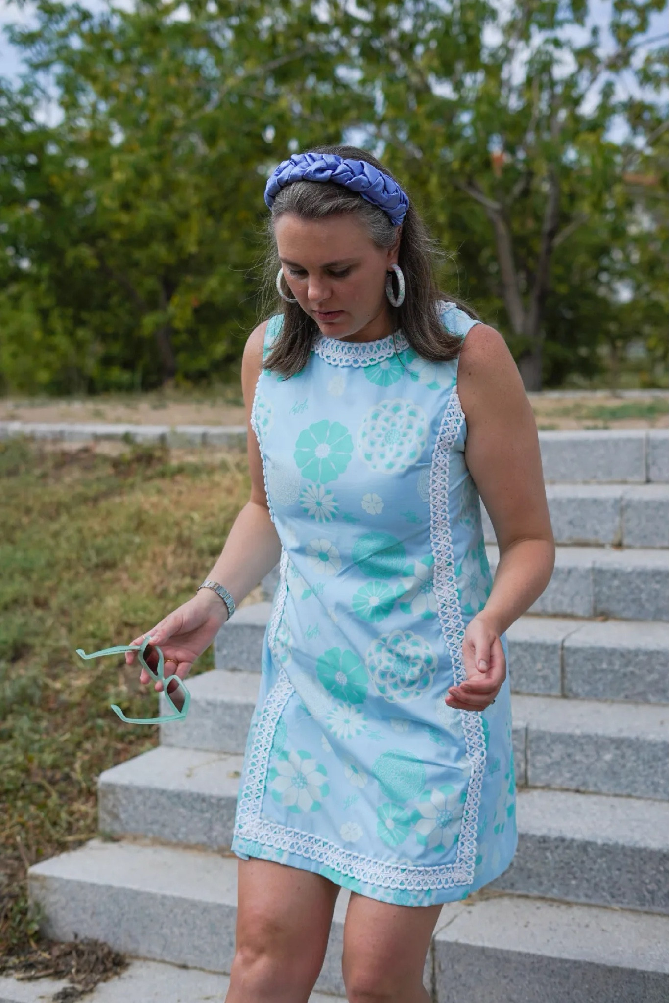 Buy your vintage too big and have it taken in by a tailor for a custom fit. I bought this dress as a size 18! ✂️🪡🧵 Perfect for dressing like a member of the Palm Royale!

#LTKstyletip