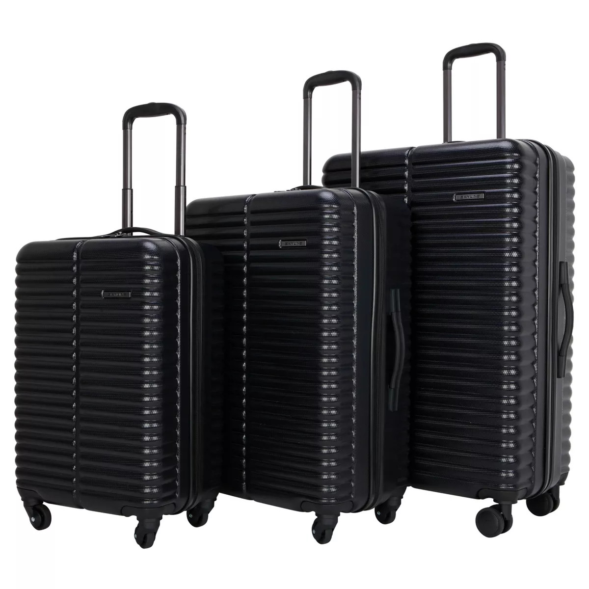 Skyline 3pc Hardside Checked Spinner Luggage Set - Black | Target