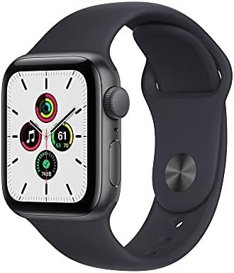 Apple Watch SE (GPS, 40mm) - Space Grey Aluminium Case with Midnight Sport Band - Regular | Amazon (US)