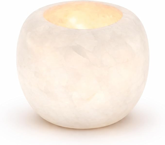 Amazon.com: Single White Alabaster Candle Holder - Egyptian Tealight and Votive Candles Holders w... | Amazon (US)