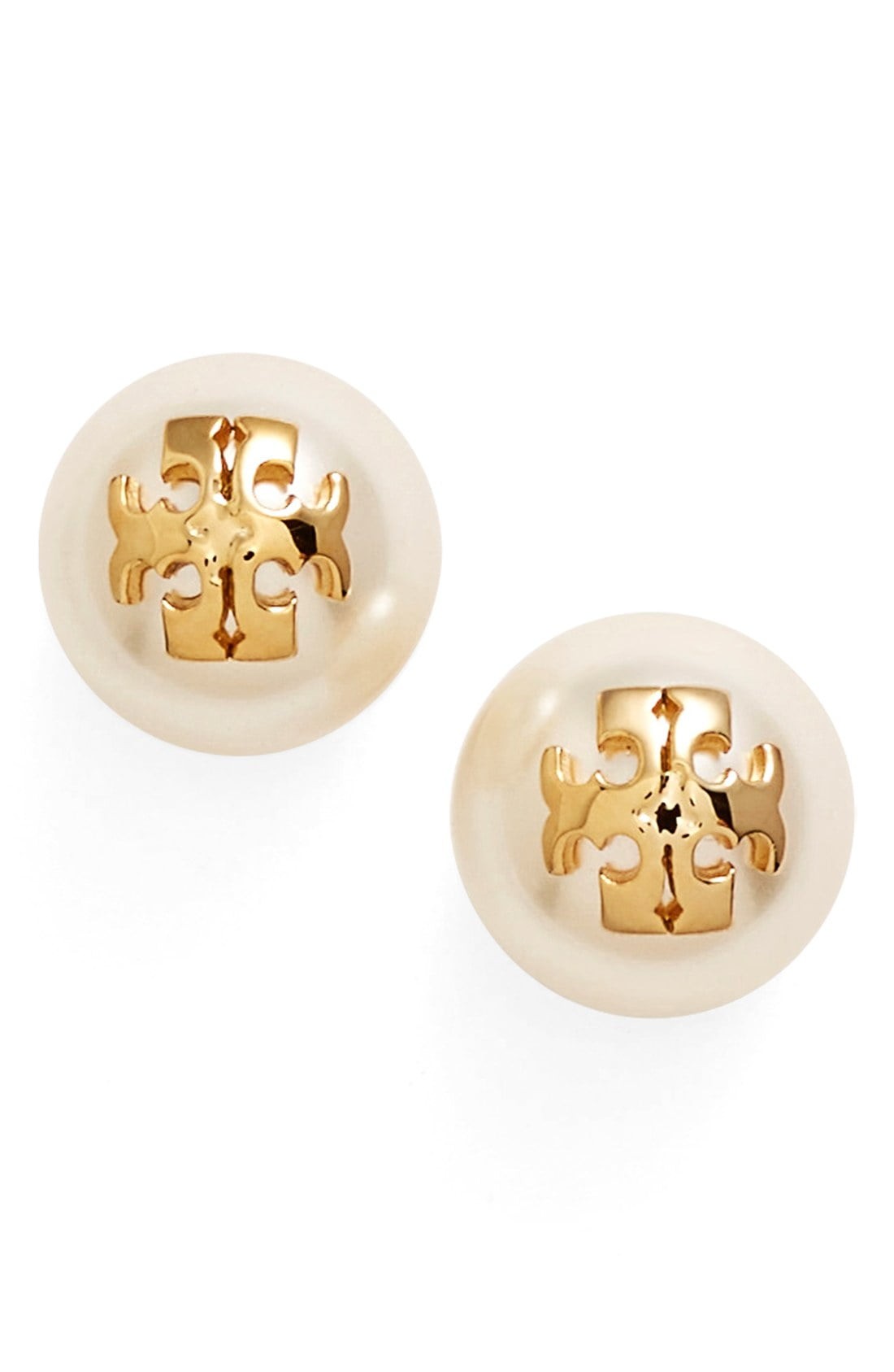 Swarovski Crystal Pearl Logo Stud Earrings | Nordstrom