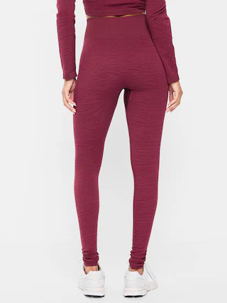 High-Waisted Seamless Jacquard Leggings | Old Navy (US)
