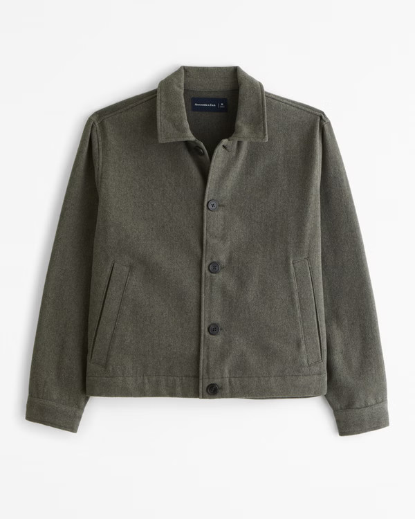 Men's Wool-Blend Shirt Jacket | Men's 25% Off Select Styles | Abercrombie.com | Abercrombie & Fitch (US)