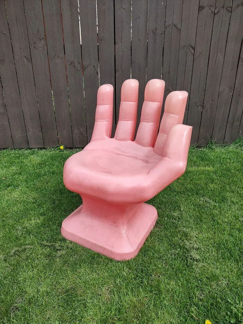 Rare Vintage Hand Shaped Chair Retro 1960-70s Hard Molded Plastic - Etsy | Etsy (US)