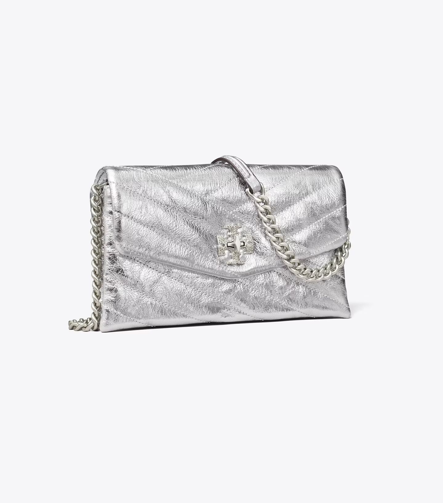 Kira Chevron Metallic Pave Logo Chain Wallet: Women's Designer Mini Bags | Tory Burch | Tory Burch (US)