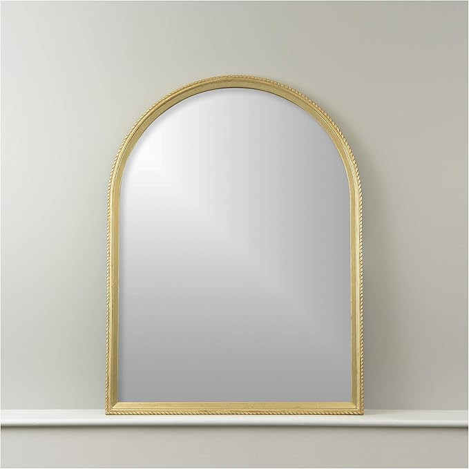 Best Home Fashion Arch Mirror with Notched Frame - Gold finish wood frame -Wall Hanging - 40” L... | Amazon (US)
