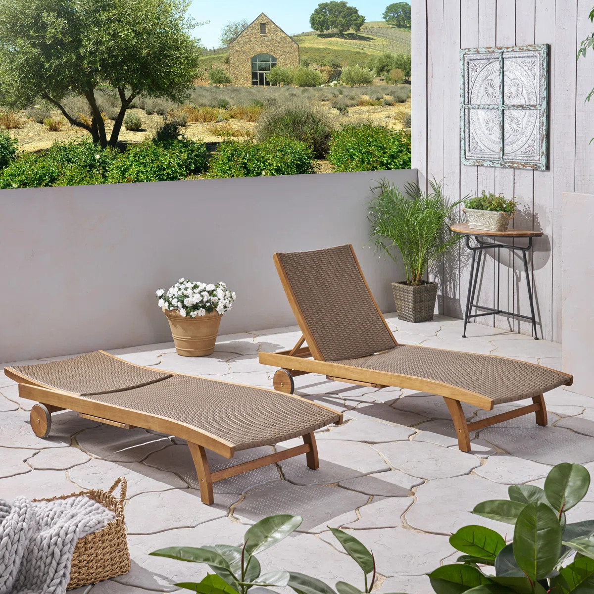 Kingsteignt Outdoor Chaise Lounge (Set of 2) | Wayfair North America