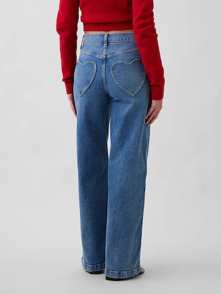 High Rise Stride Heart Pocket Wide-Leg Pants | Gap (US)