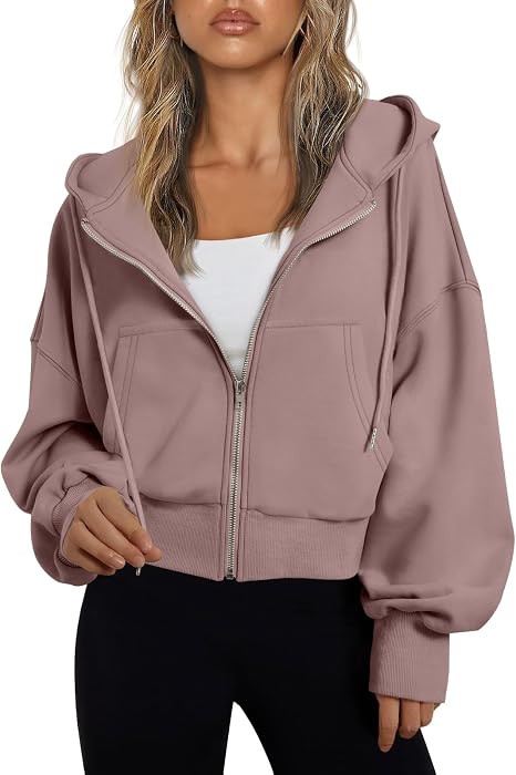 Trendy Queen Womens Zip Up Hoodies Cropped Jackets Fall Outfits 2026 | Amazon (US)