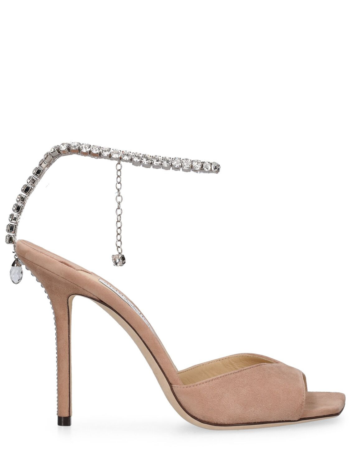 JIMMY CHOO | 100mm Saeda suede sandals | WOMEN | Blush | 36.5 | Goat | | Luisaviaroma